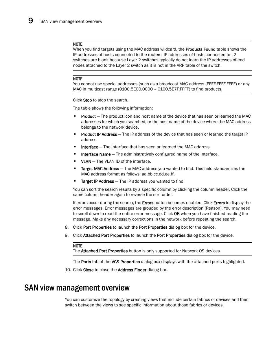 San view management overview | Brocade Network Advisor SAN + IP User Manual v12.3.0 User Manual | Page 572 / 2702