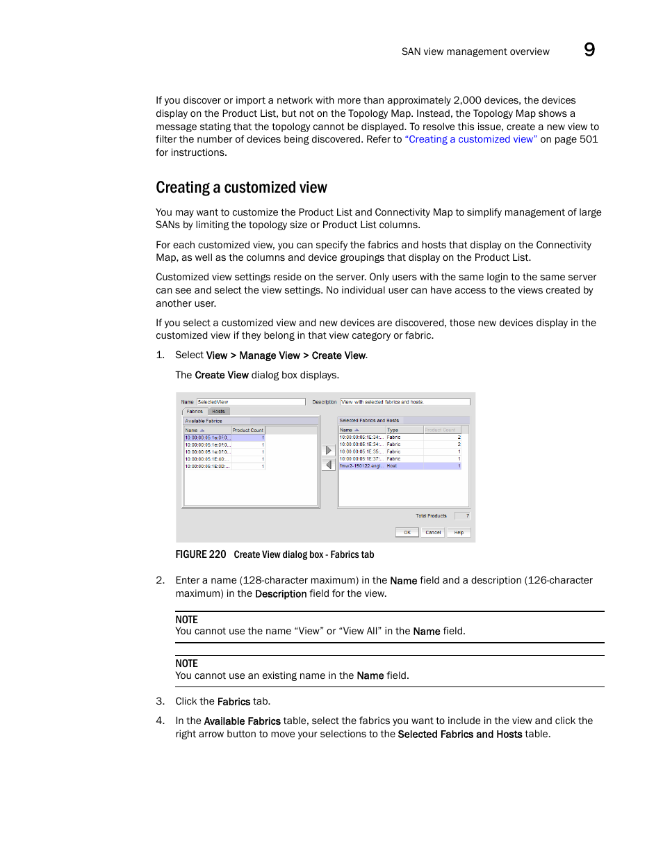 Creating a customized view | Brocade Network Advisor SAN + IP User Manual v12.3.0 User Manual | Page 573 / 2702