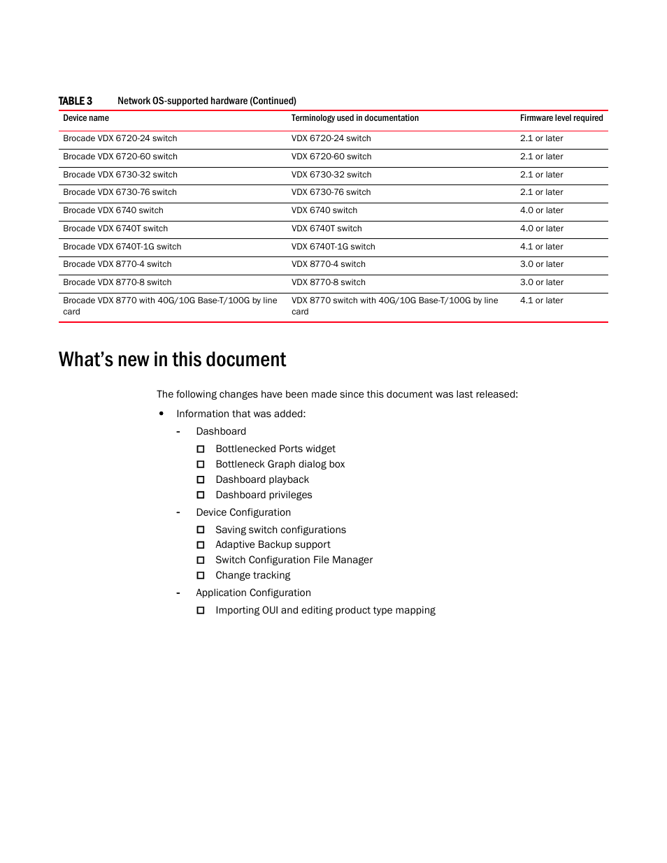 What’s new in this document | Brocade Network Advisor SAN + IP User Manual v12.3.0 User Manual | Page 63 / 2702