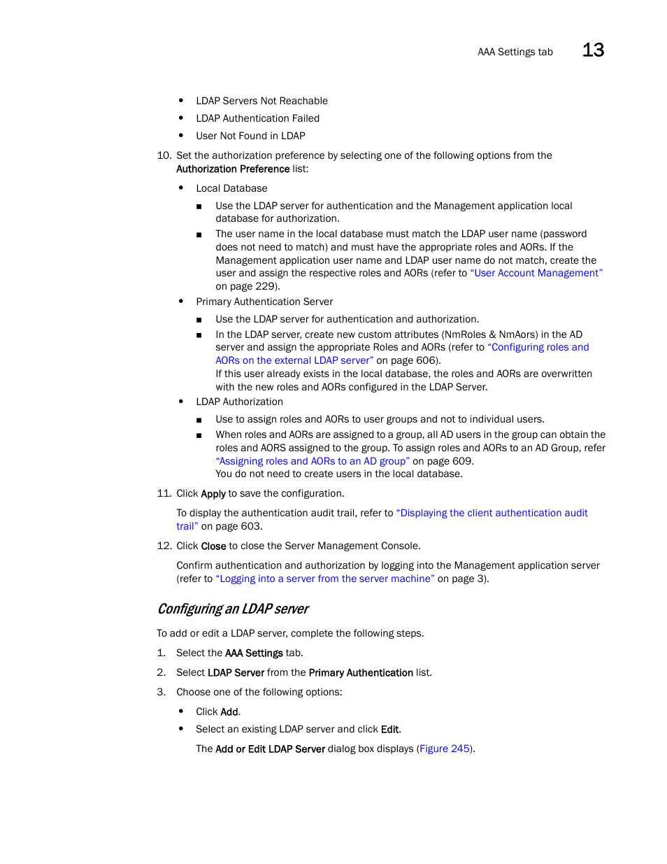Configuring an ldap server | Brocade Network Advisor SAN + IP User Manual v12.3.0 User Manual | Page 667 / 2702