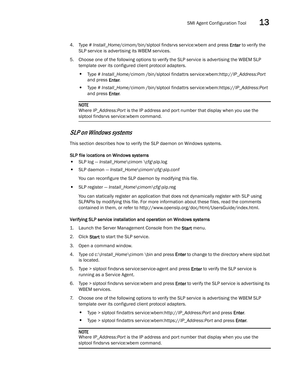 Slp on windows systems | Brocade Network Advisor SAN + IP User Manual v12.3.0 User Manual | Page 693 / 2702
