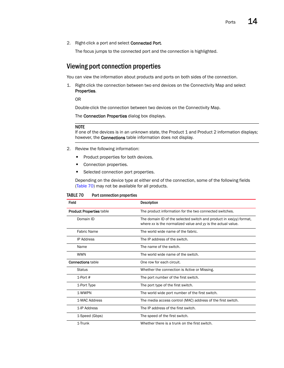 Viewing port connection properties | Brocade Network Advisor SAN + IP User Manual v12.3.0 User Manual | Page 747 / 2702