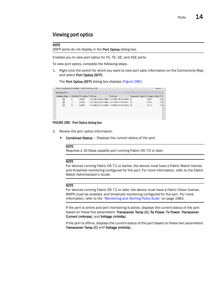 Viewing port optics | Brocade Network Advisor SAN + IP User Manual v12.3.0 User Manual | Page 751 / 2702