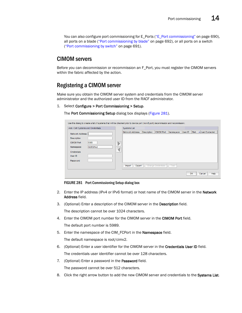 Cimom servers, Registering a cimom server | Brocade Network Advisor SAN + IP User Manual v12.3.0 User Manual | Page 755 / 2702