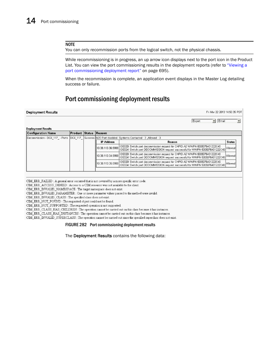 Port commissioning deployment results | Brocade Network Advisor SAN + IP User Manual v12.3.0 User Manual | Page 766 / 2702