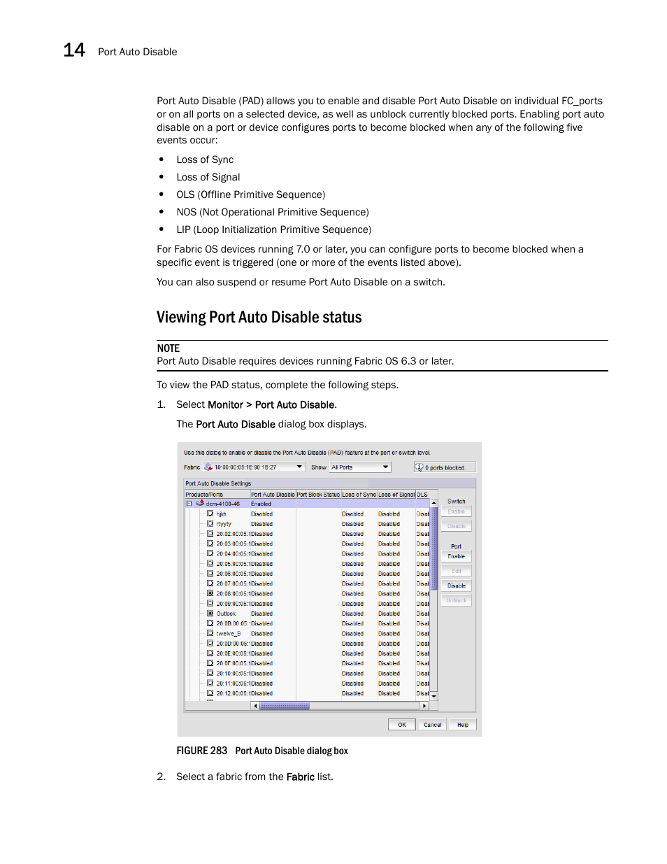 Viewing port auto disable status | Brocade Network Advisor SAN + IP User Manual v12.3.0 User Manual | Page 774 / 2702