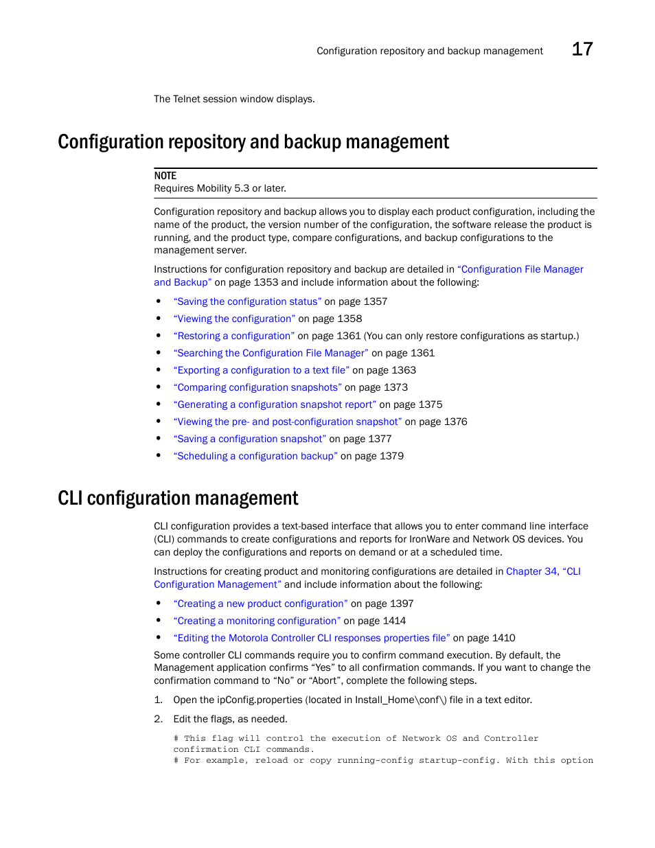 Configuration repository and backup management, Cli configuration management | Brocade Network Advisor SAN + IP User Manual v12.3.0 User Manual | Page 803 / 2702