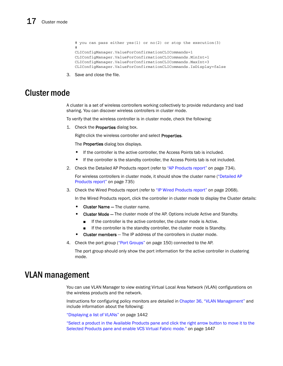 Cluster mode, Vlan management | Brocade Network Advisor SAN + IP User Manual v12.3.0 User Manual | Page 804 / 2702