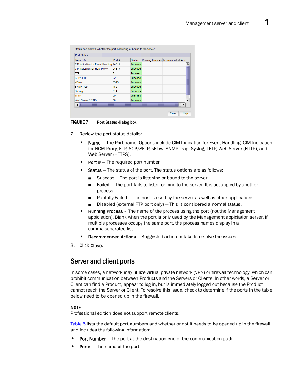 Server and client ports | Brocade Network Advisor SAN + IP User Manual v12.3.0 User Manual | Page 83 / 2702