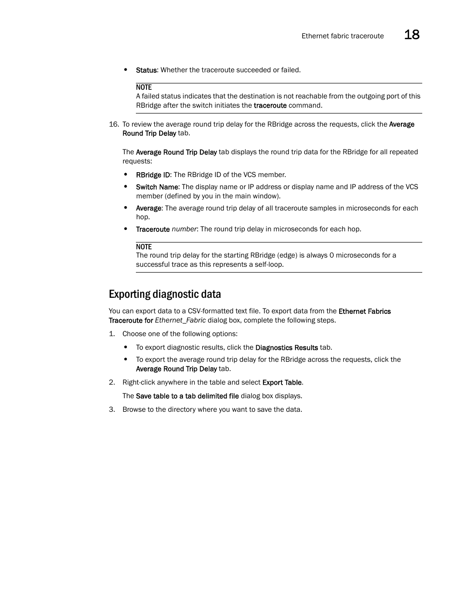 Exporting diagnostic data | Brocade Network Advisor SAN + IP User Manual v12.3.0 User Manual | Page 833 / 2702