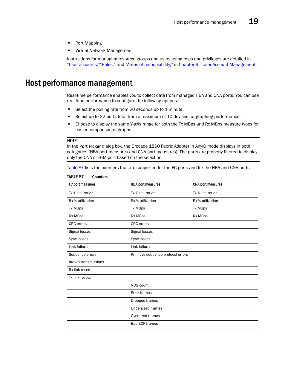 Host performance management | Brocade Network Advisor SAN + IP User Manual v12.3.0 User Manual | Page 859 / 2702