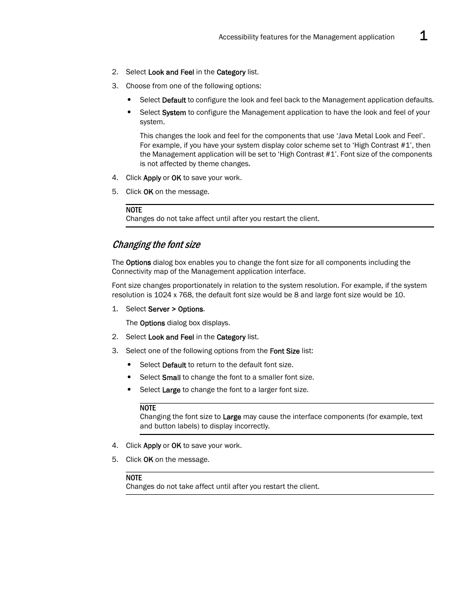 Changing the font size | Brocade Network Advisor SAN + IP User Manual v12.3.0 User Manual | Page 89 / 2702