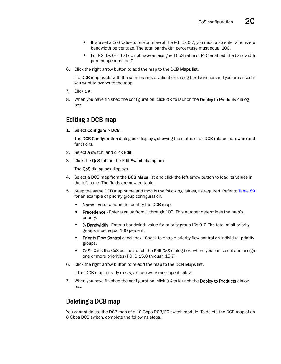 Editing a dcb map, Deleting a dcb map | Brocade Network Advisor SAN + IP User Manual v12.3.0 User Manual | Page 891 / 2702