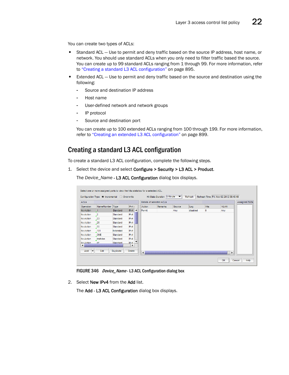 Creating a standard l3 acl configuration | Brocade Network Advisor SAN + IP User Manual v12.3.0 User Manual | Page 967 / 2702