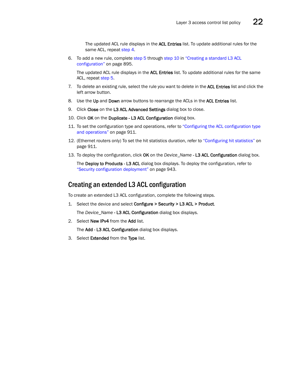 Creating an extended l3 acl configuration | Brocade Network Advisor SAN + IP User Manual v12.3.0 User Manual | Page 971 / 2702