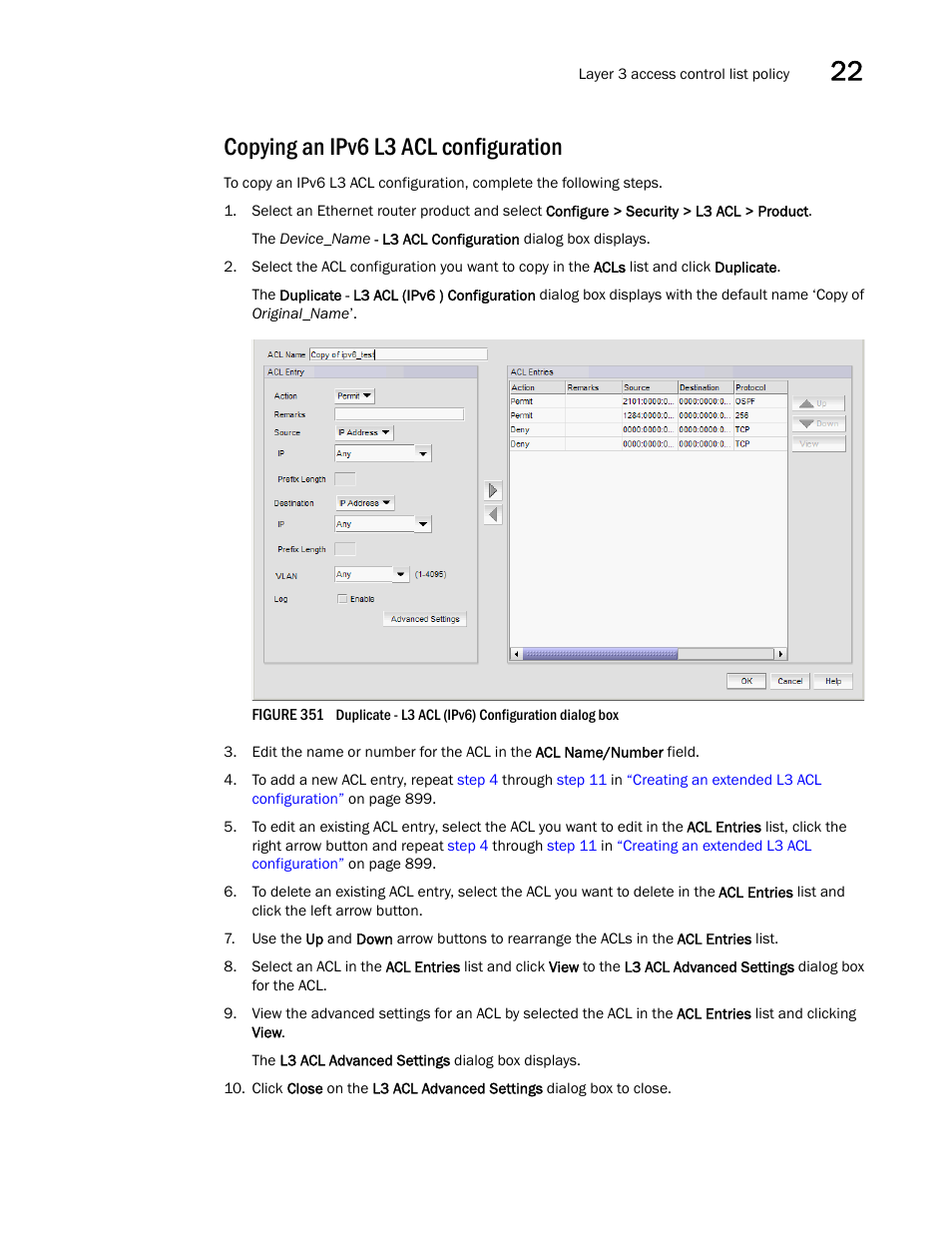 Copying an ipv6 l3 acl configuration | Brocade Network Advisor SAN + IP User Manual v12.3.0 User Manual | Page 979 / 2702
