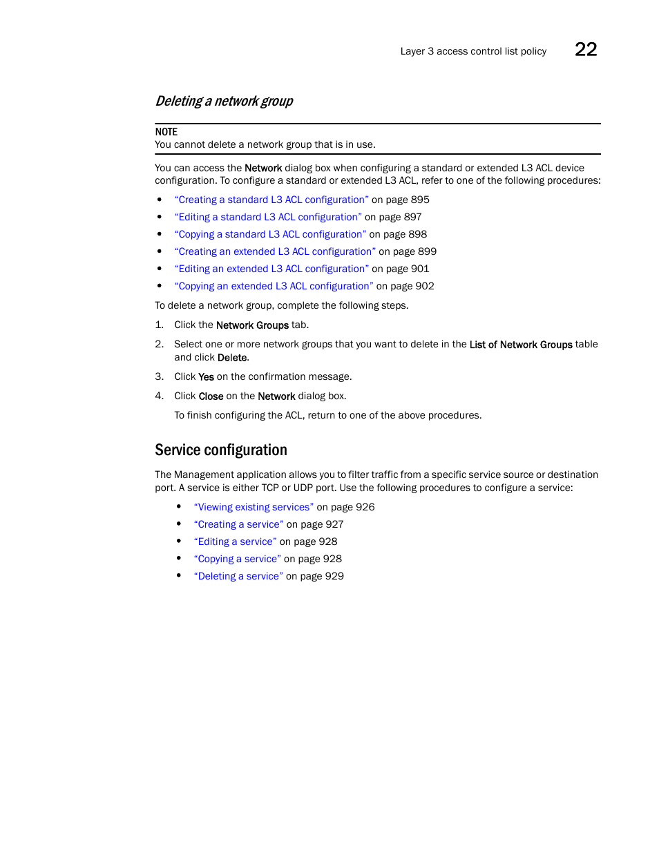 Service configuration, Deleting a network group | Brocade Network Advisor SAN + IP User Manual v12.3.0 User Manual | Page 997 / 2702