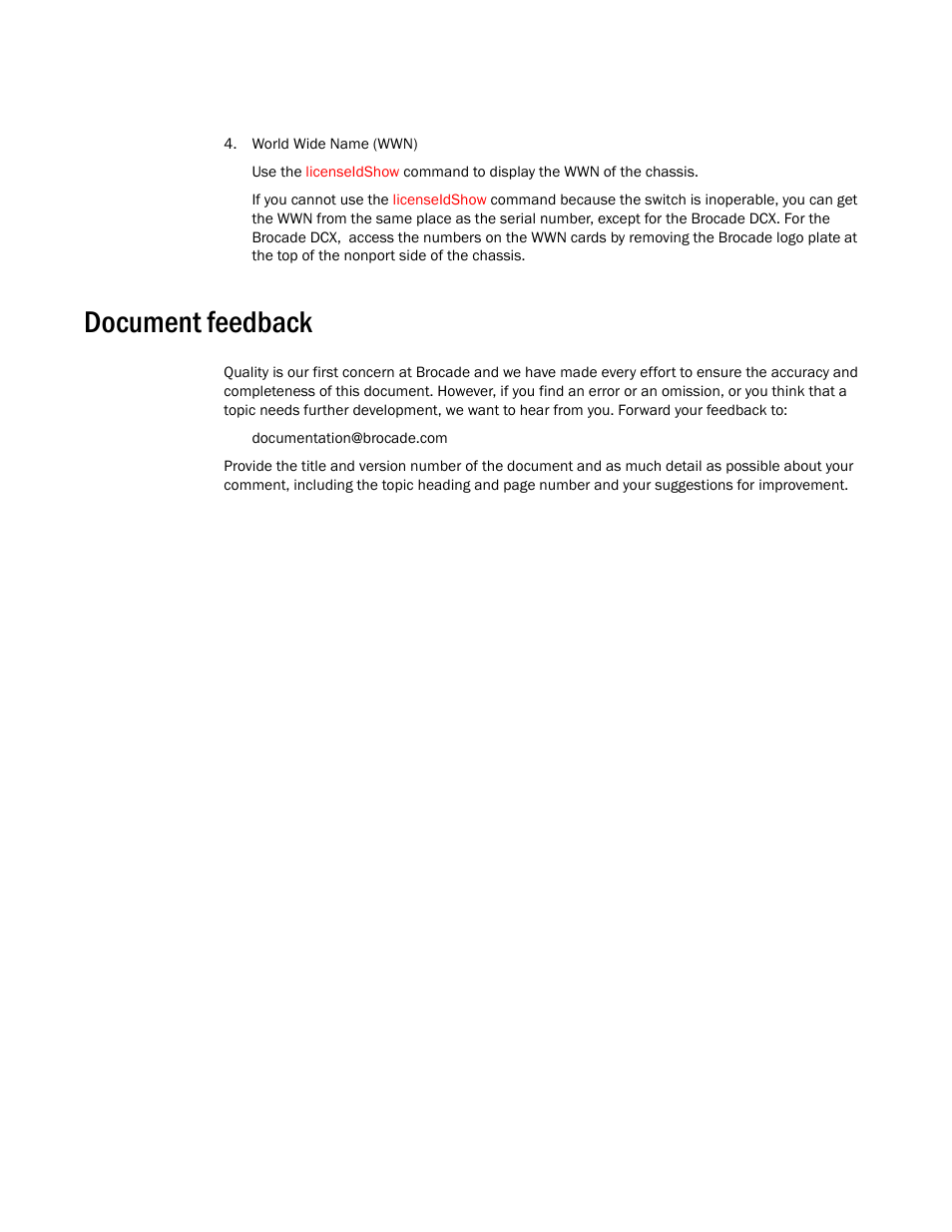 Document feedback | Brocade Network Advisor SAN Installation and Migration Guide (Supporting Network Advisor 12.3.0) User Manual | Page 15 / 93