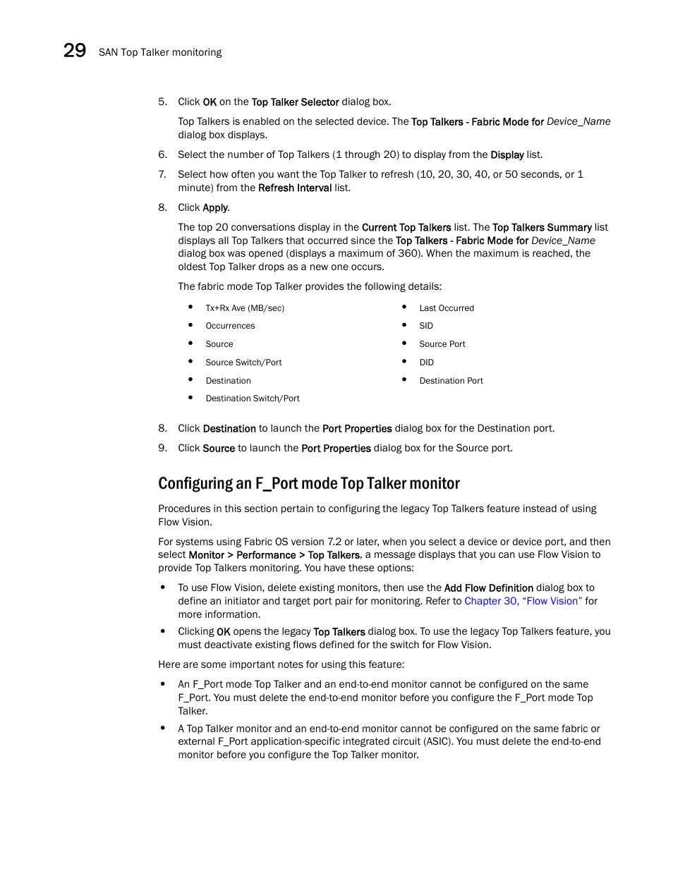 Configuring an f_port mode top talker monitor | Brocade Network Advisor SAN User Manual v12.1.0 User Manual | Page 1036 / 1690