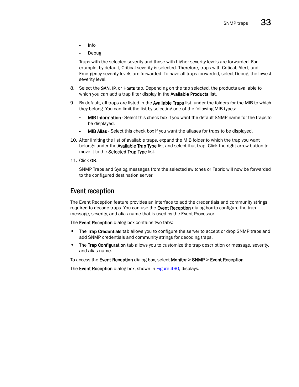 Event reception | Brocade Network Advisor SAN User Manual v12.1.0 User Manual | Page 1144 / 1690