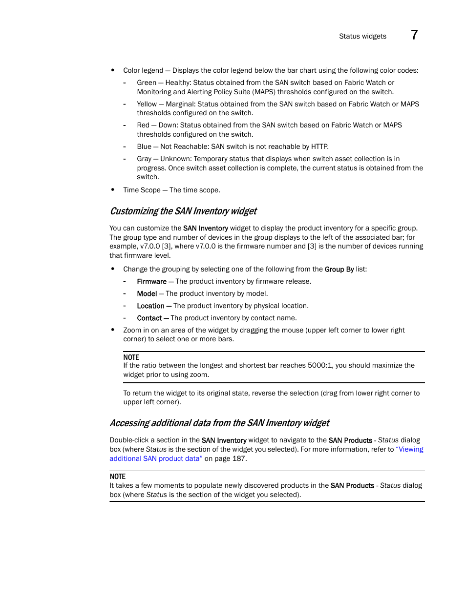 Customizing the san inventory widget | Brocade Network Advisor SAN User Manual v12.1.0 User Manual | Page 235 / 1690