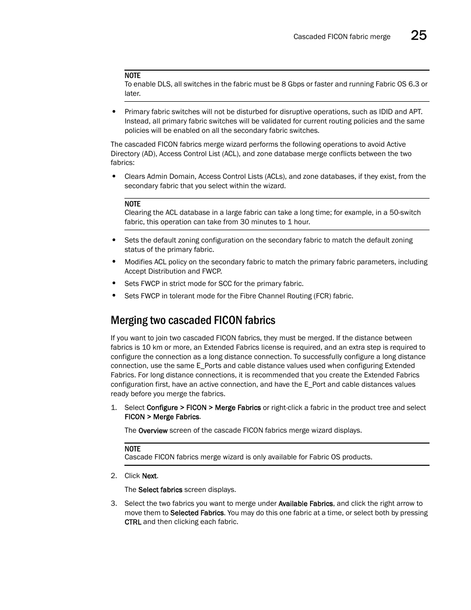 Merging two cascaded ficon fabrics | Brocade Network Advisor SAN User Manual v12.1.0 User Manual | Page 961 / 1690