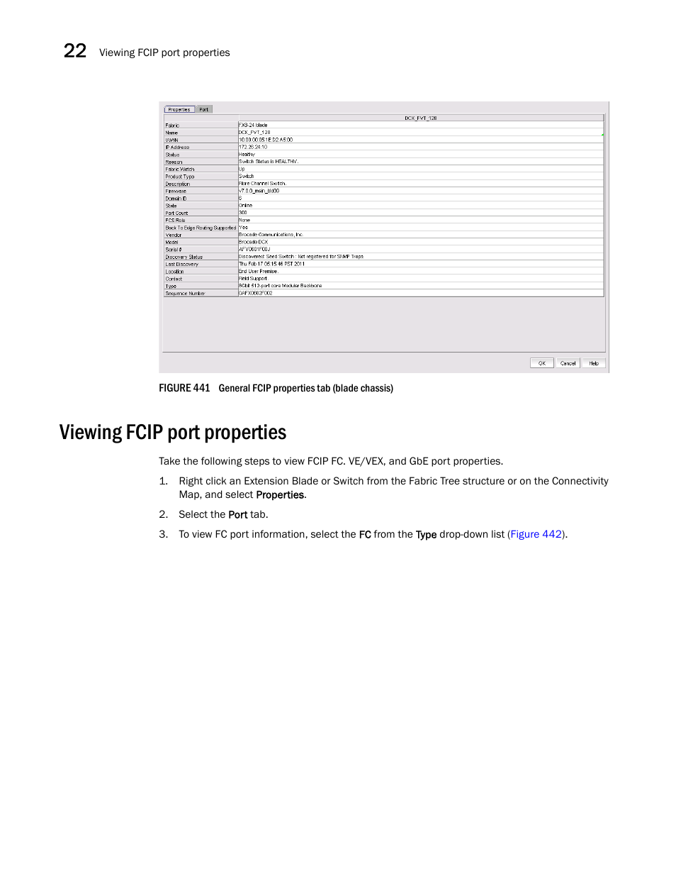 Viewing fcip port properties | Brocade Network Advisor SAN User Manual v12.3.0 User Manual | Page 1026 / 1940