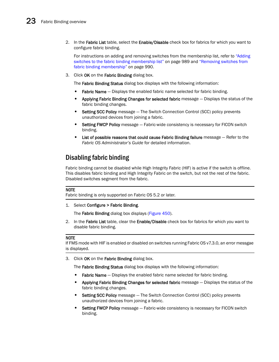 Disabling fabric binding | Brocade Network Advisor SAN User Manual v12.3.0 User Manual | Page 1040 / 1940