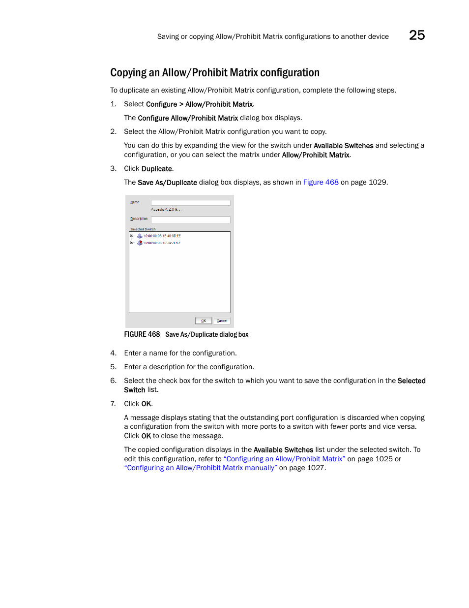 Copying an allow/prohibit matrix configuration | Brocade Network Advisor SAN User Manual v12.3.0 User Manual | Page 1081 / 1940