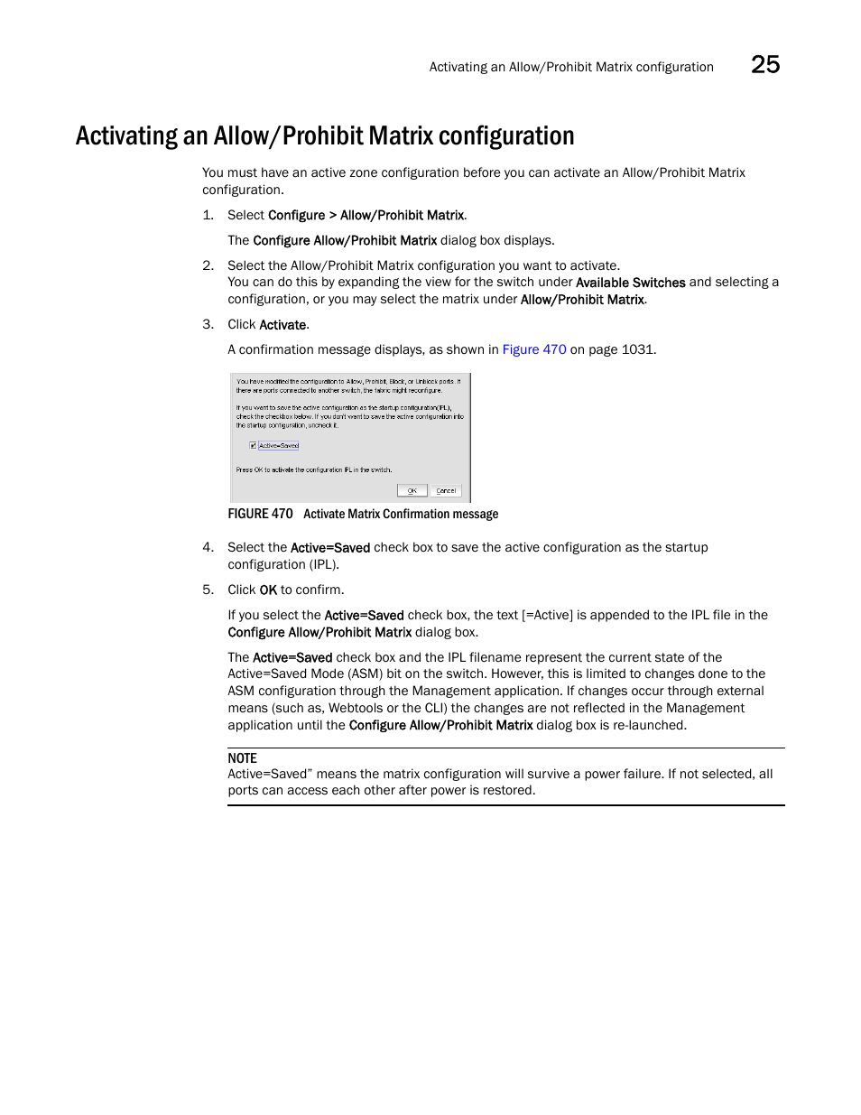 Activating an allow/prohibit matrix configuration | Brocade Network Advisor SAN User Manual v12.3.0 User Manual | Page 1083 / 1940