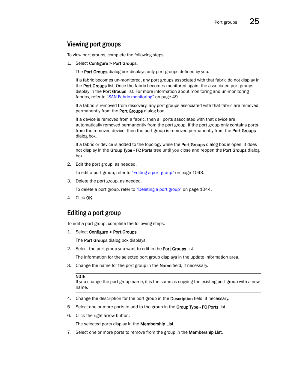 Viewing port groups, Editing a port group | Brocade Network Advisor SAN User Manual v12.3.0 User Manual | Page 1095 / 1940