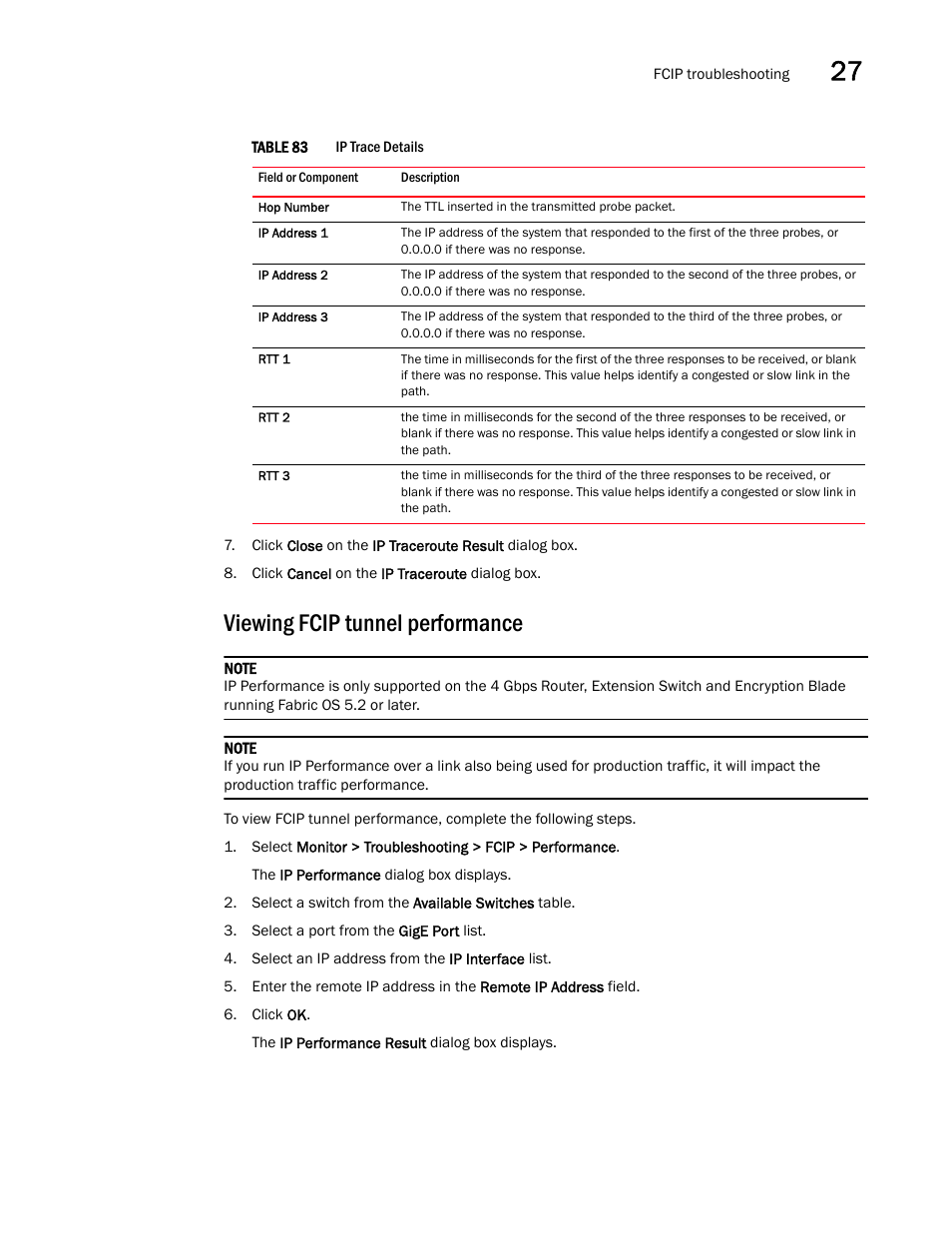 Viewing fcip tunnel performance | Brocade Network Advisor SAN User Manual v12.3.0 User Manual | Page 1117 / 1940