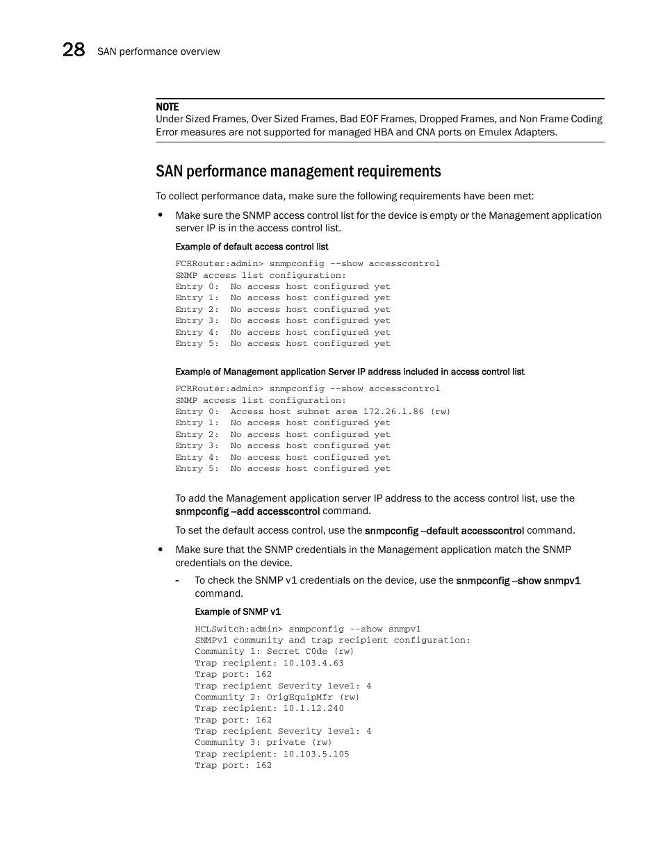 San performance management requirements | Brocade Network Advisor SAN User Manual v12.3.0 User Manual | Page 1122 / 1940