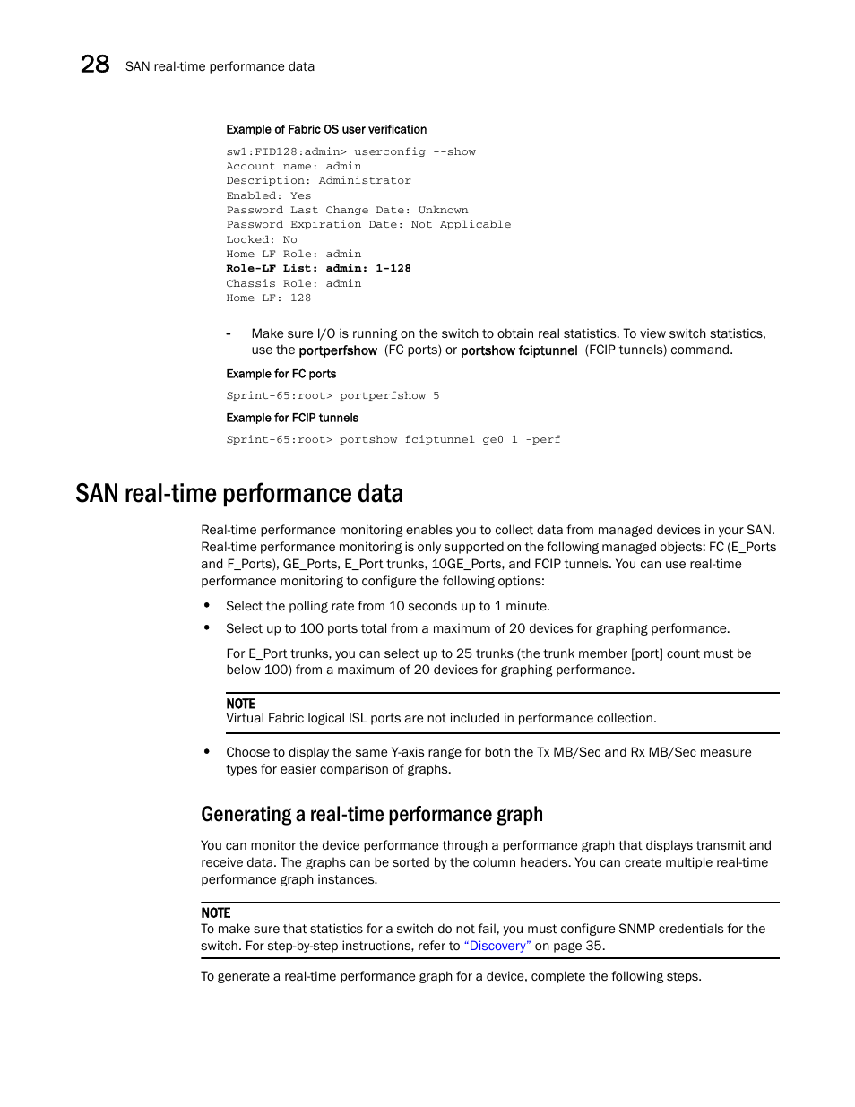 San real-time performance data, Generating a real-time performance graph, Generating a real-time performance graph 4 | Generating a real-time, Performance graph, San real-time, Performance data, San real-time performance data 4 | Brocade Network Advisor SAN User Manual v12.3.0 User Manual | Page 1126 / 1940