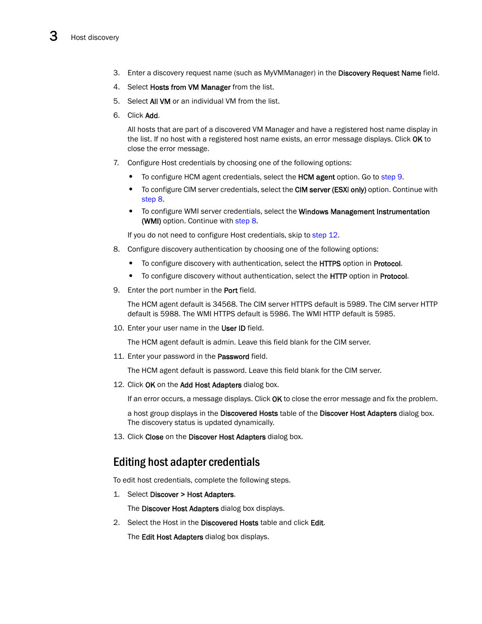 Editing host adapter credentials | Brocade Network Advisor SAN User Manual v12.3.0 User Manual | Page 114 / 1940