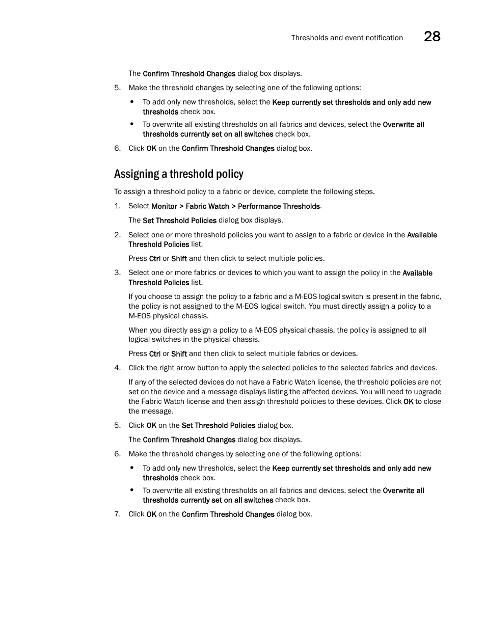 Assigning a threshold policy | Brocade Network Advisor SAN User Manual v12.3.0 User Manual | Page 1163 / 1940