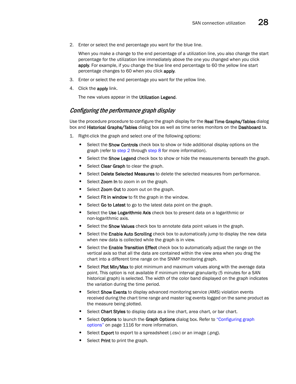 Configuring the performance graph display, Configuring the performance, Graph display | Configuring the performance graph, Display | Brocade Network Advisor SAN User Manual v12.3.0 User Manual | Page 1167 / 1940