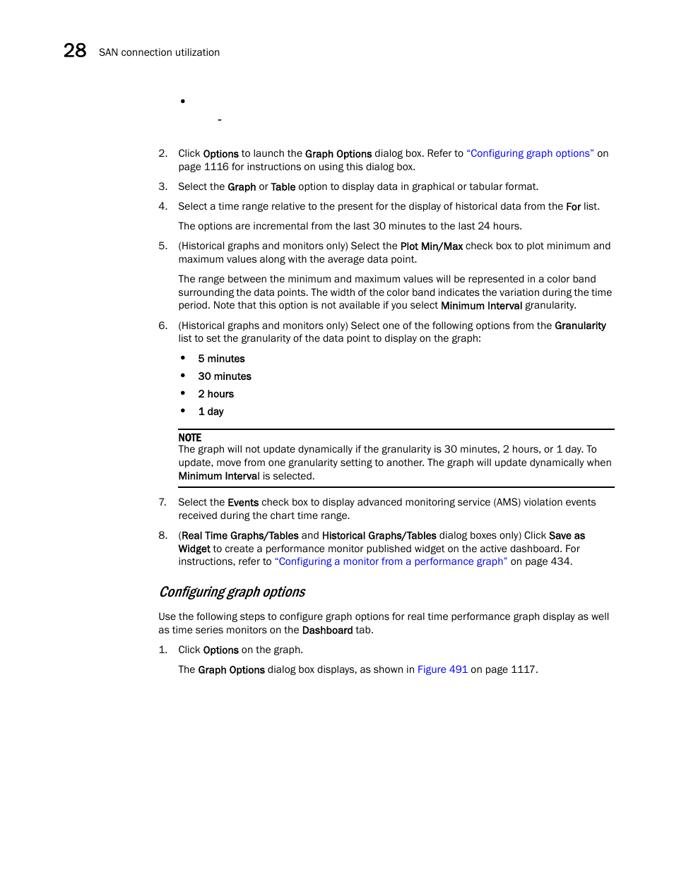 Step 2, Step 8, Configuring graph | Options, Configuring graph options | Brocade Network Advisor SAN User Manual v12.3.0 User Manual | Page 1168 / 1940