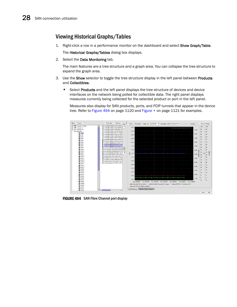 Viewing historical graphs/tables | Brocade Network Advisor SAN User Manual v12.3.0 User Manual | Page 1172 / 1940