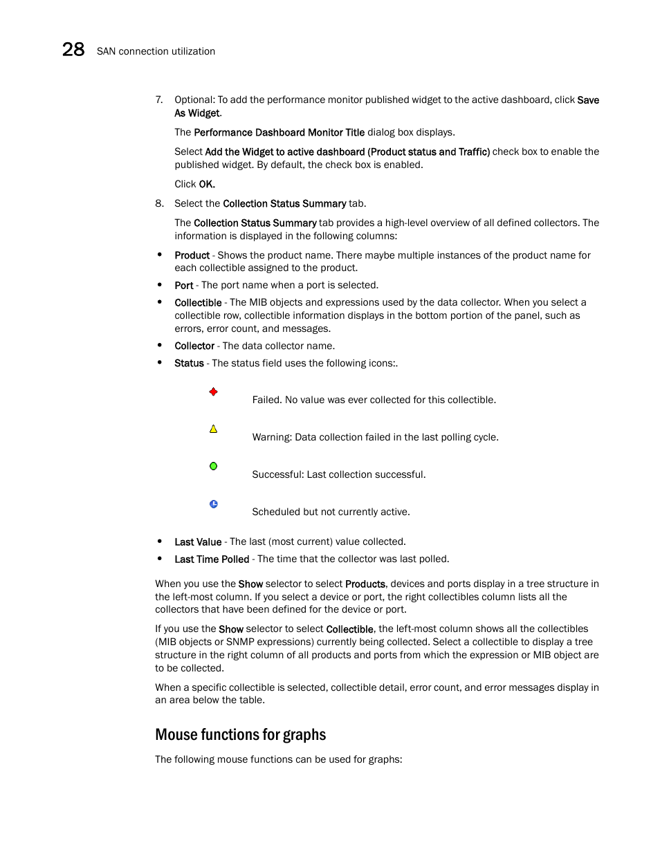 Mouse functions for graphs | Brocade Network Advisor SAN User Manual v12.3.0 User Manual | Page 1174 / 1940