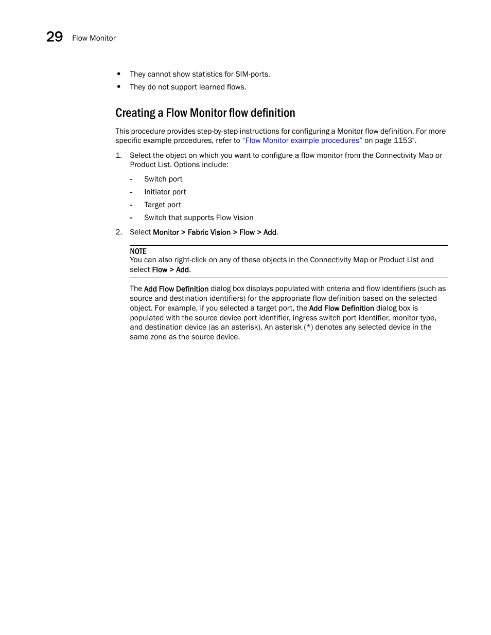 Creating a flow monitor flow definition | Brocade Network Advisor SAN User Manual v12.3.0 User Manual | Page 1192 / 1940