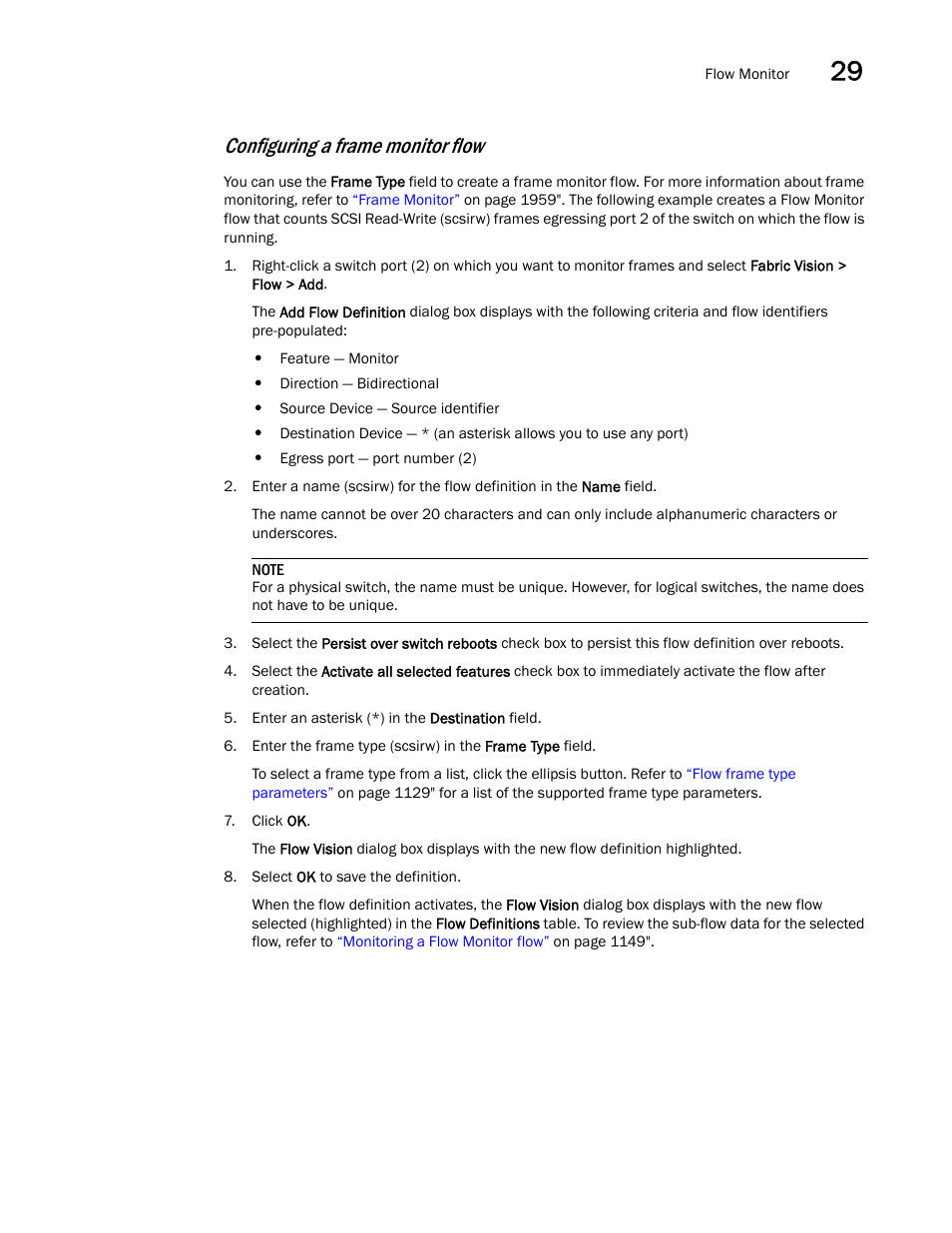 Configuring a frame monitor flow | Brocade Network Advisor SAN User Manual v12.3.0 User Manual | Page 1209 / 1940