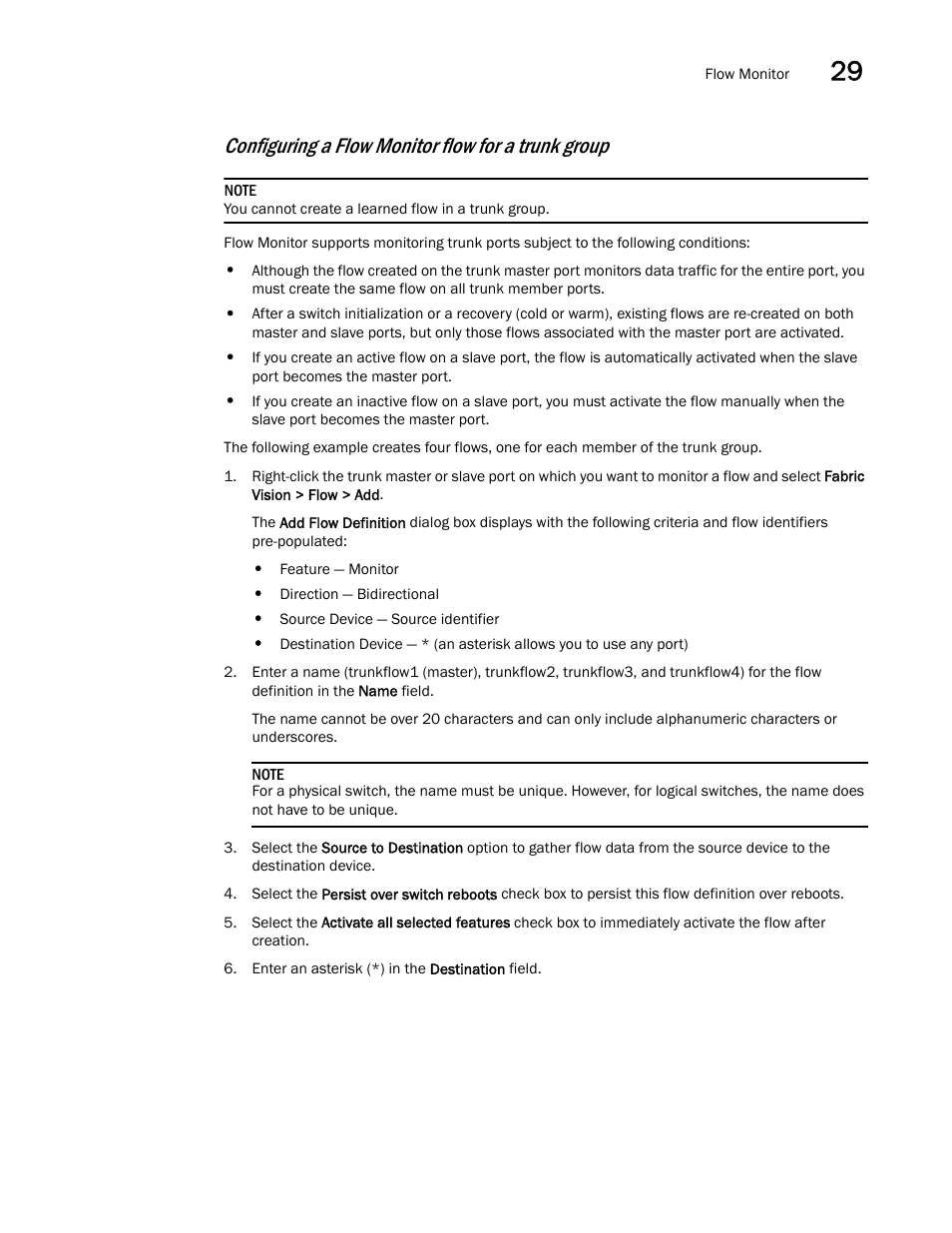 Configuring a flow monitor flow for a trunk group | Brocade Network Advisor SAN User Manual v12.3.0 User Manual | Page 1211 / 1940