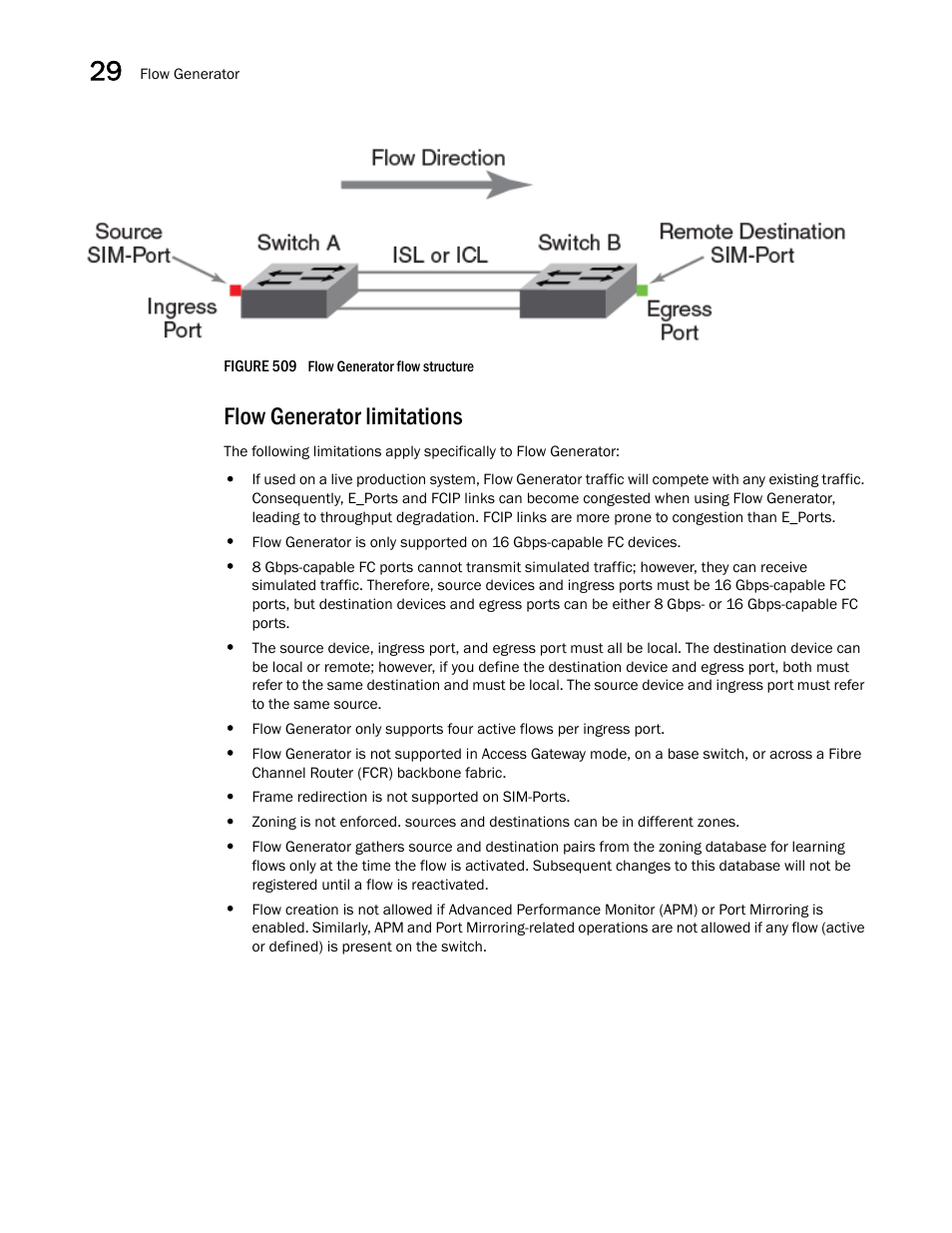 Flow generator limitations, Figure 509 | Brocade Network Advisor SAN User Manual v12.3.0 User Manual | Page 1230 / 1940