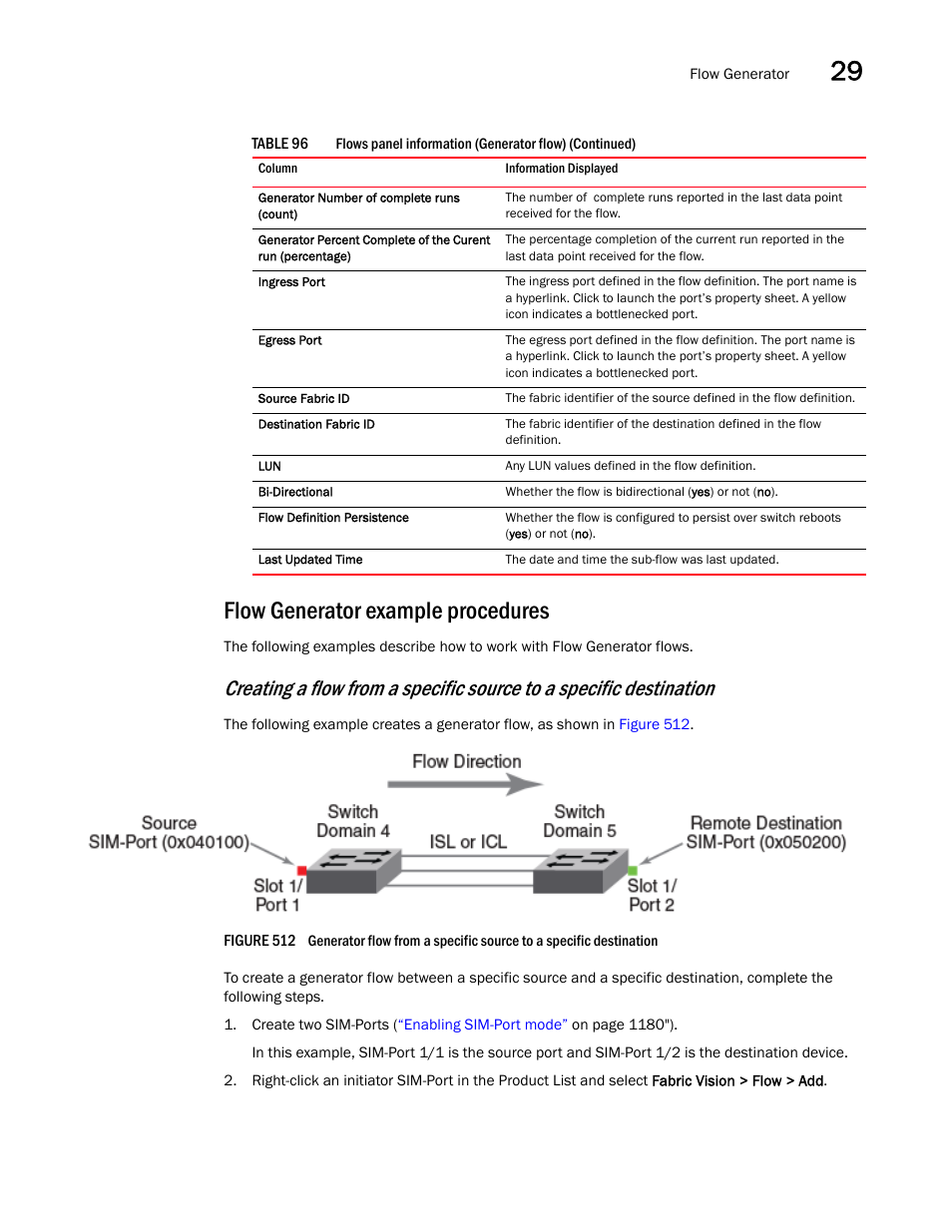 Flow generator example procedures, Flow, Generator example procedures | Brocade Network Advisor SAN User Manual v12.3.0 User Manual | Page 1239 / 1940