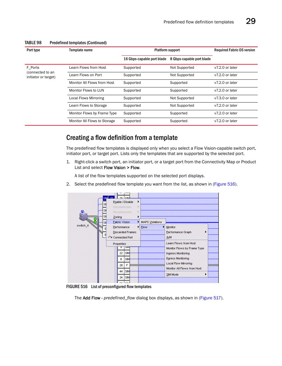 Creating a flow definition from a template | Brocade Network Advisor SAN User Manual v12.3.0 User Manual | Page 1257 / 1940