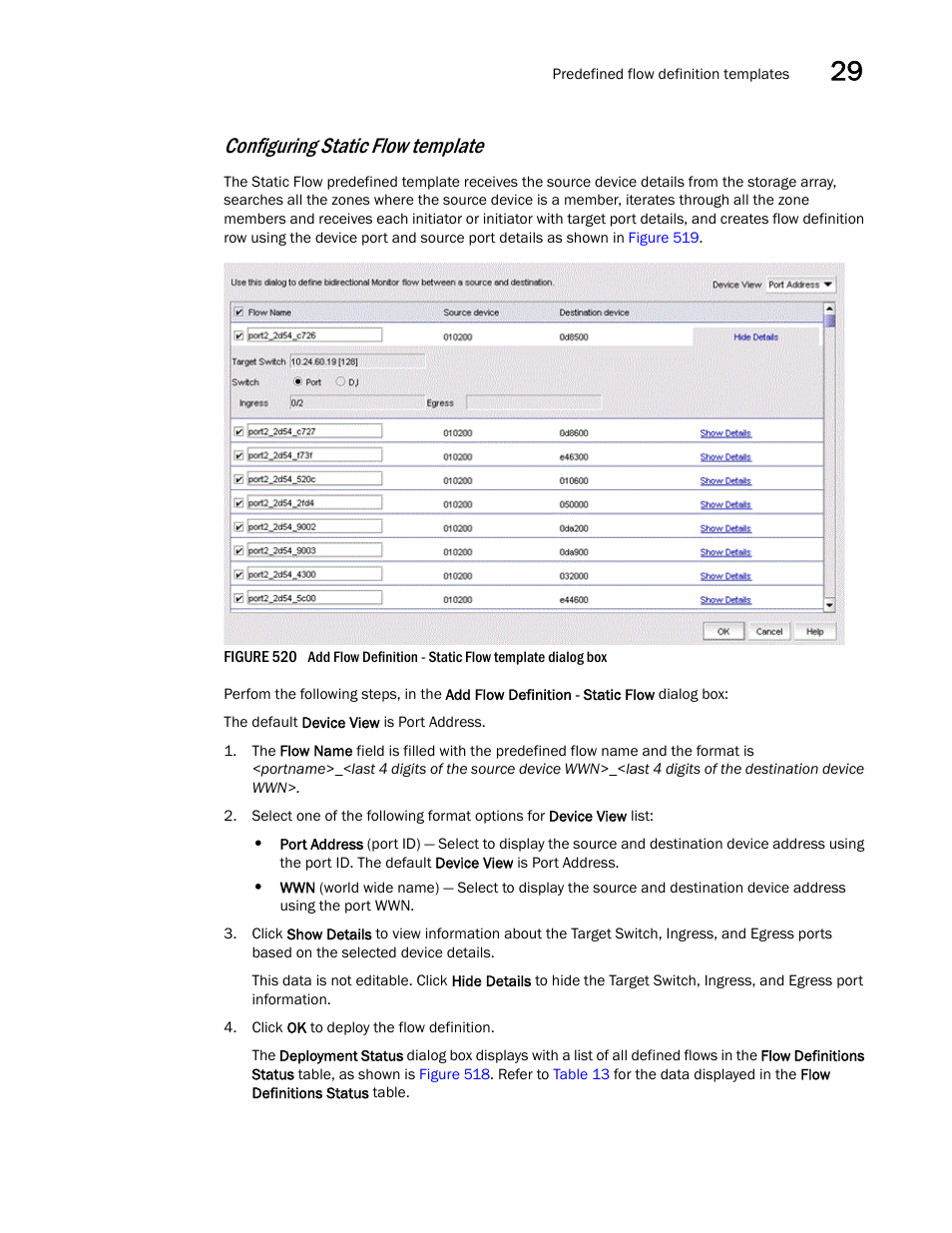 Configuring static flow, Template, Configuring static flow template | Brocade Network Advisor SAN User Manual v12.3.0 User Manual | Page 1261 / 1940