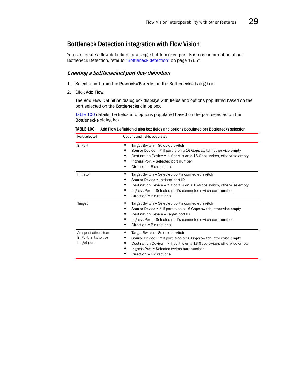 Bottleneck detection integration with flow vision, Creating a bottlenecked port flow definition | Brocade Network Advisor SAN User Manual v12.3.0 User Manual | Page 1267 / 1940