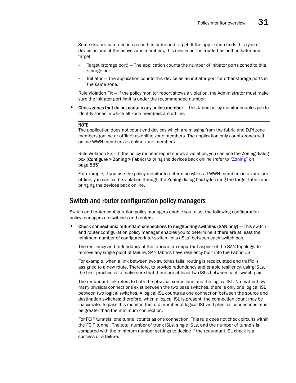 Switch and router configuration policy managers | Brocade Network Advisor SAN User Manual v12.3.0 User Manual | Page 1285 / 1940