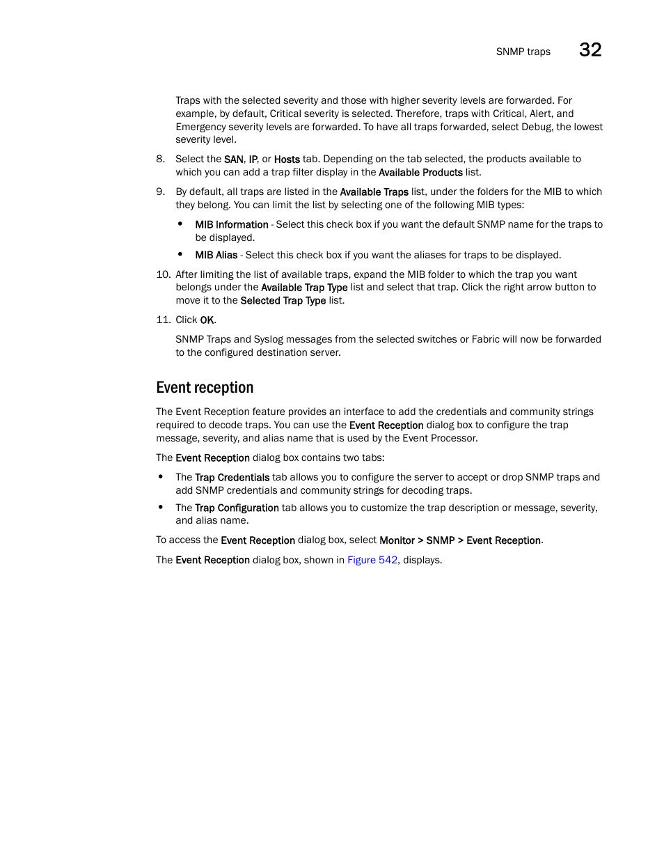 Event reception | Brocade Network Advisor SAN User Manual v12.3.0 User Manual | Page 1319 / 1940